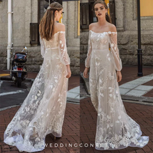 將圖片載入圖庫檢視器，The Carington Wedding Bridal Off Shoulder Long Sleeves Gown - WeddingConfetti
