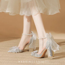 將圖片載入圖庫檢視器，The Halifax Wedding Bridal Silver Heels - WeddingConfetti