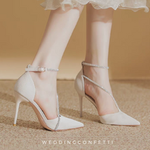 將圖片載入圖庫檢視器，The Harper Wedding Bridal Heels (Available in 2 Colours) - WeddingConfetti