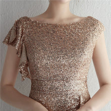 將圖片載入圖庫檢視器，The Jernelle Gold/Silver/Black/White/Red Cap Sleeves Glitter Dress - WeddingConfetti