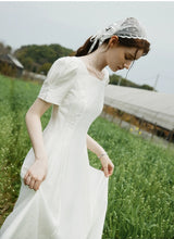 將圖片載入圖庫檢視器，The Erinda Wedding Bridal White Short Sleeve Dress - WeddingConfetti