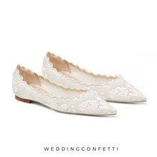 將圖片載入圖庫檢視器，The Fel Wedding Bridal White Flats - WeddingConfetti