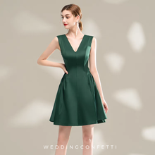 將圖片載入圖庫檢視器，The Sapphire Green Sleeveless Tea Length Dress - WeddingConfetti