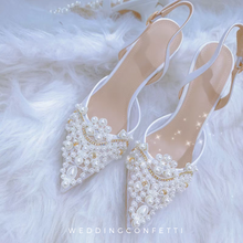 將圖片載入圖庫檢視器，The Akoya Pearl Heels (Available in 2 Styles) - WeddingConfetti