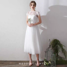將圖片載入圖庫檢視器，The Zelda Wedding Bridal White Two Piece Dress - WeddingConfetti