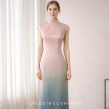 將圖片載入圖庫檢視器，The Wisteria Ombre Cheongsam Gown - WeddingConfetti