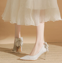 將圖片載入圖庫檢視器，The Klary Wedding Bridal Glitter Heels - WeddingConfetti