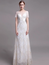 將圖片載入圖庫檢視器，The Riley Wedding Bridal Short Sleeves Gown - WeddingConfetti