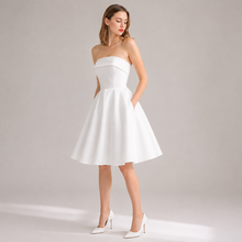 將圖片載入圖庫檢視器，The Coris White Short Tube Dress - WeddingConfetti
