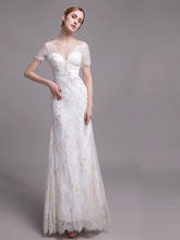 將圖片載入圖庫檢視器，The Riley Wedding Bridal Short Sleeves Gown - WeddingConfetti