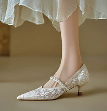 將圖片載入圖庫檢視器，The Aspher Wedding Bridal Silver Heels - WeddingConfetti