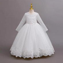 將圖片載入圖庫檢視器，The Janny Flower Girl Dress (Long Sleeves) (Available in 4 colours) - WeddingConfetti