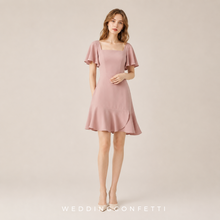 將圖片載入圖庫檢視器，The Renee Pink Flare Sleeves Dress - WeddingConfetti