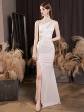 將圖片載入圖庫檢視器，The Ixoria White Toga Evening Cut Out Mermaid Dress - WeddingConfetti