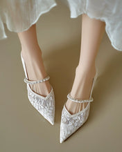 將圖片載入圖庫檢視器，The Aspher Wedding Bridal Silver Heels - WeddingConfetti