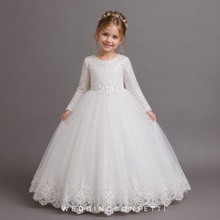 將圖片載入圖庫檢視器，The Janny Flower Girl Dress (Long Sleeves) (Available in 4 colours) - WeddingConfetti