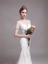 將圖片載入圖庫檢視器，The Riley Wedding Bridal Short Sleeves Gown - WeddingConfetti