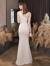 將圖片載入圖庫檢視器，The Ixoria White Toga Evening Cut Out Mermaid Dress - WeddingConfetti