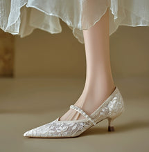 將圖片載入圖庫檢視器，The Aspher Wedding Bridal Silver Heels - WeddingConfetti
