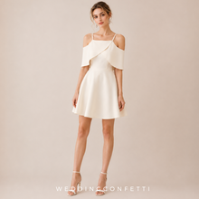 將圖片載入圖庫檢視器，The Ixoria Champagne Off Shoulder Dress - WeddingConfetti