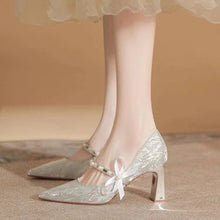 將圖片載入圖庫檢視器，The Hiryu Wedding Bridal Champagne Gold/Silver Heels (Available in 3 Heights) - WeddingConfetti