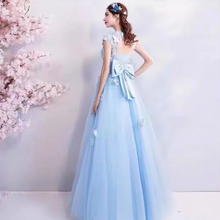 將圖片載入圖庫檢視器，The Mikayla Allure Blue Sleeveless Gown - WeddingConfetti