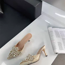 將圖片載入圖庫檢視器，The Akoya Pearl Heels (Available in 2 Styles) - WeddingConfetti