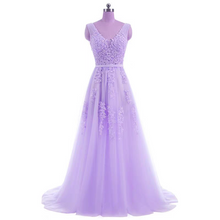 將圖片載入圖庫檢視器，The Pierina Tulle Sleeveless Pink / Grey / Red Lace Floral Gown (Customisation Available) - WeddingConfetti
