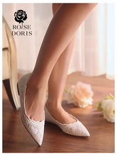 將圖片載入圖庫檢視器，The Fel Wedding Bridal White Flats - WeddingConfetti