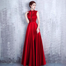 將圖片載入圖庫檢視器，The Erinza Navy Blue Sleeveless Satin Dress (Available in 3 colours) - WeddingConfetti
