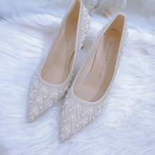 將圖片載入圖庫檢視器，The Rhesea White Bridal Heels - WeddingConfetti