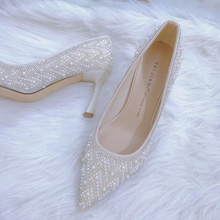 將圖片載入圖庫檢視器，The Rhesea White Bridal Heels - WeddingConfetti