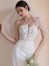 將圖片載入圖庫檢視器，The Finley Wedding Bridal Floral Heart Shape Tube Gown - WeddingConfetti