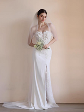將圖片載入圖庫檢視器，The Finley Wedding Bridal Floral Heart Shape Tube Gown - WeddingConfetti