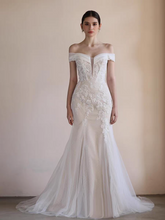 將圖片載入圖庫檢視器，The Farryn Wedding Bridal Off Shoulder Gown - WeddingConfetti