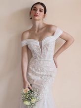 將圖片載入圖庫檢視器，The Farryn Wedding Bridal Off Shoulder Gown - WeddingConfetti