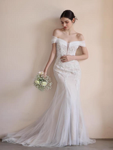 將圖片載入圖庫檢視器，The Farryn Wedding Bridal Off Shoulder Gown - WeddingConfetti