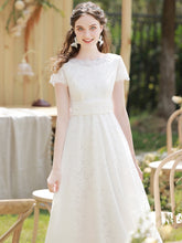 將圖片載入圖庫檢視器，The Lorraine Wedding Bridal Short Sleeves Gown - WeddingConfetti