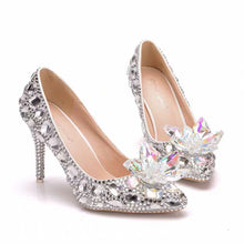 將圖片載入圖庫檢視器，Wedding Bridal Cinderella Crystal Heels - WeddingConfetti