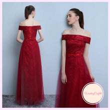 將圖片載入圖庫檢視器，The Layla Long Off Shoulder Evening Gown - WeddingConfetti