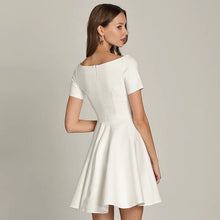 將圖片載入圖庫檢視器，The Vichy White Off Shoulder Short Dress - WeddingConfetti