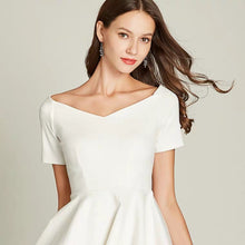 將圖片載入圖庫檢視器，The Vichy White Off Shoulder Short Dress - WeddingConfetti