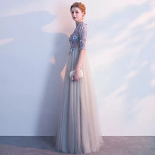 將圖片載入圖庫檢視器，Sarah Grey Long Sleeves Gown - WeddingConfetti