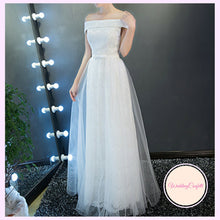 將圖片載入圖庫檢視器，The Layla Long Off Shoulder Evening Gown - WeddingConfetti