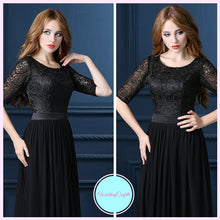 將圖片載入圖庫檢視器，The Georgio Black Long Sleeves Gown - WeddingConfetti