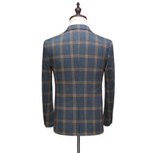 將圖片載入圖庫檢視器，Vauseton Groom Men's Checkered Suit Jacket, Vest and Pants (3 Piece) - WeddingConfetti