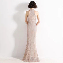 將圖片載入圖庫檢視器，The Lilian Gold Sequined Halter Gown (Available in 2 colours) - WeddingConfetti