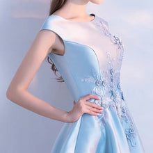 將圖片載入圖庫檢視器，The Orient Blue / Gold Sleeveless Floral Gown - WeddingConfetti