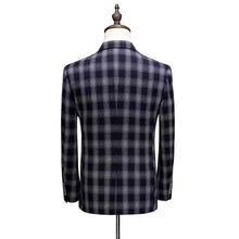 將圖片載入圖庫檢視器，Keanu Groom Men's Black Checkered Suit Jacket, Vest and Pants (3 Piece) - WeddingConfetti