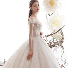 將圖片載入圖庫檢視器，The Claris Wedding Bridal Tulle Off Shoulder Gown - WeddingConfetti